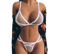 Lingerie Lapin Sexy Ensemble de Lingerie à armatures pour femmes 2 pièces sous-vêtements deux pièces Lingerie sous-vêtements vêtements de nuit ensemble de Lingerie à Boîte Incidence Ma (White, XXXL)
