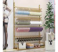 Lingerie murale à 5 niveaux nizer noir 150 x 35 x 180 cm pour économiser de l'espace pour soutien-gorge et culotte, parfait pour les magasins de détail et une utilisation à la maison, design du sol au