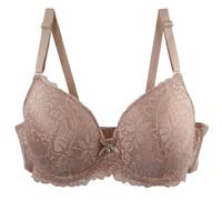 Lingerie Rouge Dentelle Imprimé Soutien-gorge coloré Sous-vêtements élastiques Débardeur avec bustier intégré, beige, 125D