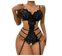 Lingerie Sexy Femme Coquine Hot Bustier Érotique Sous Vetement Tenue Pute Vêtements Soutien Gorge Body Dentelle Blanc Porte Jarretelles Erotique Culottes Collier Jarretelle Ensemble Jartelle