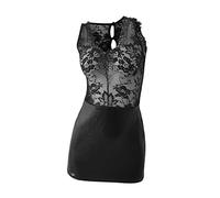 Lingerie Sexy Femme Coquine Hot Robe Sexy Lingerie Cuir Noire Rouge Gorge Chic sous Vêtements Ensemble Tenue Érotique Latex Ouverte Très Vetement Culotte Costume Adulte Pole Dance Mesh XXL Saint