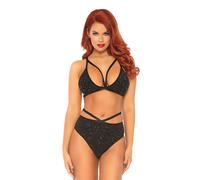 Lingerie Sexy Femme Ensemble de Lingerie Opaque et Métallique - LEG AVENUE