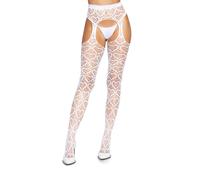 Bas porte-jarretelles en filet coeur.