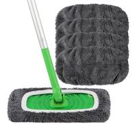 Lingette serpillère Swiffer - 4 pièces, Gris microfibre réutilisable compatible Sweeper lavable usage humide/sec sol dom Étiquette