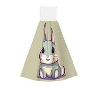 Lingettes à main en velours corail mignon petit lapin - Chiffons de nettoyage absorbants pour cuisine, salle de bain, voiture, camping - Usage domestique
