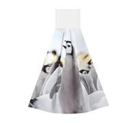 Lingettes à suspendre en velours corail avec motif pingouin mignon - Chiffons de nettoyage à séchage rapide pour cuisine, salle de bain, camping et plus encore