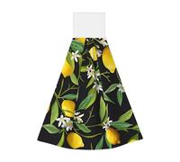 Lingettes à suspendre en velours corail citron et fleur - Chiffons de nettoyage à séchage rapide pour cuisine, salle de bain, camping et plus encore