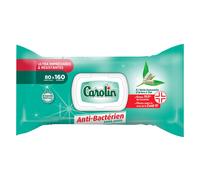 Lingettes antibactériennes surfaces Carolin arbre à thé, étui de 80