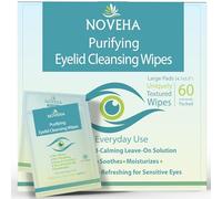 Lingettes antimicrobiennes pour paupières et cils | Pour les yeux secs, les styles et la blépharite, douces et naturelles, hypoallergéniques et apaisantes pour les yeux sensibles, lot de 60