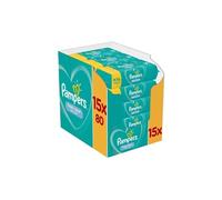 Pampers Fresh Clean, 1200 Lingettes pour Bébé (15x80), Sans Alcool, Aussi Pour Les Mains Et Le Visage