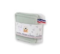 Lingettes coton bio blanc et vert