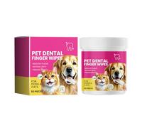 Lingettes De Nettoyage Des Dents De Chien,50 Pièces Coussinets De Doigt Pour Nettoyer Les Dents | Éliminateur De Mauvaise Pour Chiens | Pour Petites Races Moyennes et Grands Chiots Chatons