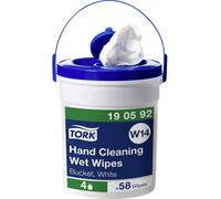 Tork Lingettes mains 190592 non tissées, douces et résistantes, blanches 58 pcs
