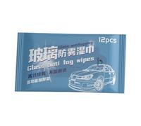 Lingettes de nettoyage pour pare- de voiture, 12 feuilles anti-buée, chiffon de nettoyage pour écran mobile, pour objectif d'appareil photo