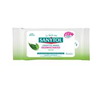 Lingettes désinfectantes mains Sanytol thé vert, étui de 12