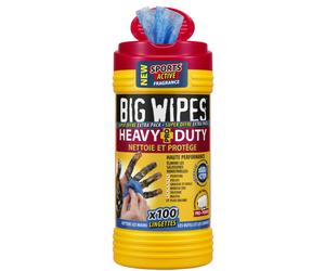 Lingettes double-face ultra-résistantes Heavy Duty (100 pcs) - BIG WIPES BIHEA100-BT
