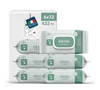 Lingettes Humides Bébé - KIKIDO - 432 lingettes (6x72) - Parfum talc - À l'aloe vera - Sans parabènes ni alcool
