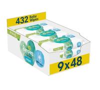 Pampers Lingettes Humides Bébé Aqua Pure – Hypoallergéniques – Lot de 9 (432 unités)