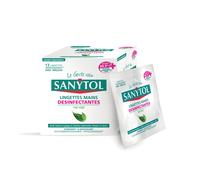 Lingettes individuelles désinfectantes mains Sanytol thé vert, étui de 12