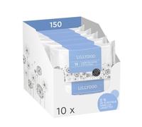 Lingettes LILLYDOO pour Bébé faites à 99% d'Eau, Lot de 10 x 15 (150 pcs)
