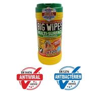 Lingettes multi-surface - BIG WIPES - BIW-MS120 - 120 lingettes - Hypoallergénique - Antibactérien 99,9%