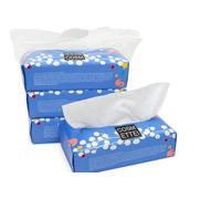 Lingettes multi-usages sèches et humides - Lot de 3 x 60 feuilles (180 unités) | 20 x 20 cm | Sans parfum, ultra douces et résistantes | Pour votre famille, adultes et usage quotidien (3 paquets)