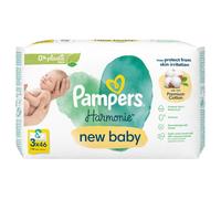 Pampers Lingettes Harmonie New Baby à l'eau sans plastique 3 x 46 (138 lingettes)