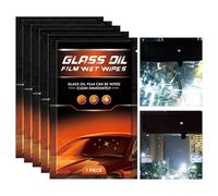 Lingettes Nettoyantes Pour Film Gras Sur Vitres,5 Lingettes Hydratantes Anti-Buée Portables | Nettoyant Vitres Auto Contre Le Film Gras | Pour Intérieur Extérieur Rétroviseurs Pneus Bateau Moto