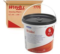 Lingettes nettoyantes WypAll 7775 - 6 barils de 90 formats pré-imprégnés, verts