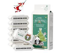 Lingettes Noël,Lot de 8 Paquets de Papier Toilette Humide,Lingettes Nettoyantes,lingettes Intimes Humides,Nettoie et Protège,Fibres Végétales,Sans Colorant,Lavables,Biodégradables