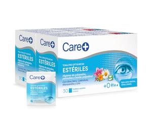 Lingettes ophtalmiques Care+ - Hygiène quotidienne pour les paupières, les cils et les bords des paupières - Aloe vera, calendula, camomille et lys - 60 lingettes, 30 Unité (Lot de 2)
