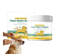 Lingettes ophtalmiques pour chiens | 60 tampons nettoyants de résidus - Lingettes pour les yeux d'animaux de compagnie - pour chiots, chiens de toutes tailles, visage, peau, pelage, usage quotidien