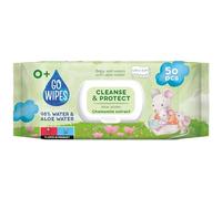 Lingettes pour bébé GOWIPES/ 50 lingettes/ 98% d'eau/camomille/eau d'aloe vera/pH neutre/testées dermatologiquement/ouverture à clapet/pour peaux sensibles/fibres douces