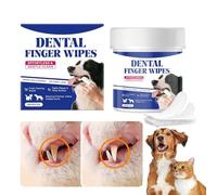 Lingettes Pour Dents De Chien | 50 Pièces Fournitures Pour Animaux Sains - Lingettes Doigt Pour Dents De Chat | Pour Chiots Et Chats De Toutes Tailles Hygiène Canine Intérieur