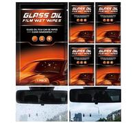 Lingettes pour enlever le film d'huile de verre de voiture - 5 pièces lingettes portables hydratantes anti-buée | Dissolvant de Film d'huile de verre de voiture, pour intérieur de phare de rétroviseur