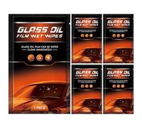 Lingettes pour enlever le film d'huile pour vitres de voiture - 5 pièces portables hydratantes anti-buée - Supprimer les films | phare intérieur intérieur, pneu, moto, camping-car, camion, course