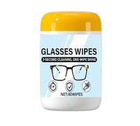 Lingettes pour lentilles - Tissus de nettoyage antibuée à séchage rapide, 40 pièces nettoyant pour lunettes sans traces, formule d'alcool douce pour une utilisation en toute sécurité sur l'écran du té