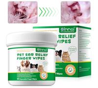 Lingettes Pour Oreilles De Chien, Lingettes Nettoyantes Pour Oreilles De Chien 50Pcs, Pour Chiens Et Chats, Huile De Noix De Coco Et Aloe Vera, Élimine En Douceur La Cire, La Saleté Et Les Débris