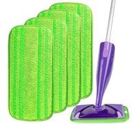 Lingettes Reutilisable compatible Swiffer WetJet 4 Packs,Tampon à vadrouille réutilisable,Mop Pads en Microfibres compatible