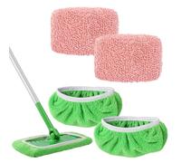 Lingettes Reutilisable pour Swiffe pour Sweeper Mop, 4 Pack Microfibre et Chenille Tissu de Balayage Humide & Tissu de Balayage Sec Remplisseur de Coussinets Lavables du Sol de Surface/Bois Dur