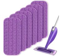 Lingettes Réutilisable pour Swiffer Wet Jet Serpillières en Microfibre Lavable Remplacement Tampon Vadrouille Réutilisable pour Frotter Sols Secs/humides (6 pièces)