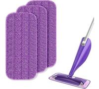 Lingettes Réutilisable pour Swiffer Wet Jet Serpillières en Microfibre Lavable Remplacement Tampon Vadrouille Réutilisable pour Frotter Sols Secs/humides (3 pièces)