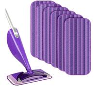Lingettes Réutilisables Swiffer WetJet 6 Packs, Mop Pads Microfibres pour Sols Secs ou Humides (Violet)