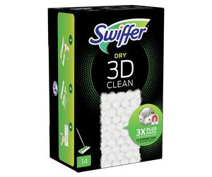 Lingettes sèches Dry 3D Clean pour balai Swiffer, boîte de 14