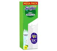 Lingettes sèches pour balai - Swiffer - Dry Clean and Fresh - Poussière poils efficacité x3