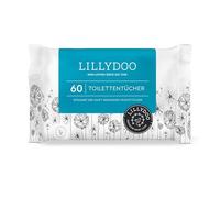 Lingettes toilettes LILLYDOO, 60 pièces, jetables dans les WC, tissu 100% sans plastique et sans parfum