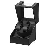 LINGFANSTORE Watch Winder Remontoir Montre Automatique Boîte Cuir Vitrine Acrylique Rotation Silencieux Cadeau pour 2 Montres