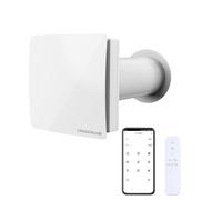 LINGGONGAIR Ventilateur de récupération de chaleur 125mm, WiFi Smart App Control, ventilateur de ventilation silencieux, système HRV avec préfiltre et filtre en céramique, flux d'air de 60m³ / h