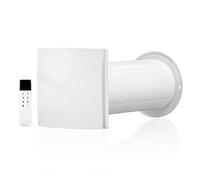 LINGGONGAIR Ventilateur d'Extraction Murale VT100 avec Filtre à Céramique Amovible & Télécommande Reversible - Moteur EC 5W, 100mm - 3 Modes: Extraction, Insufflation, Circulation