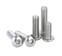 linghai 10 pcs/lot M2 .5 M3 M4 M5 M6 M8 304 acier inoxydable hexagone douille hexagonale bouton tête vis boulons rond plate entretoise(25mm x10pcs,M6)
